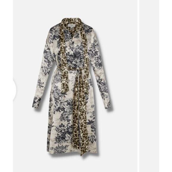 Tracy James Collection Sz M/L Stella Reversible Belted Midi Dress Long Sleeve - Picture 2 of 14